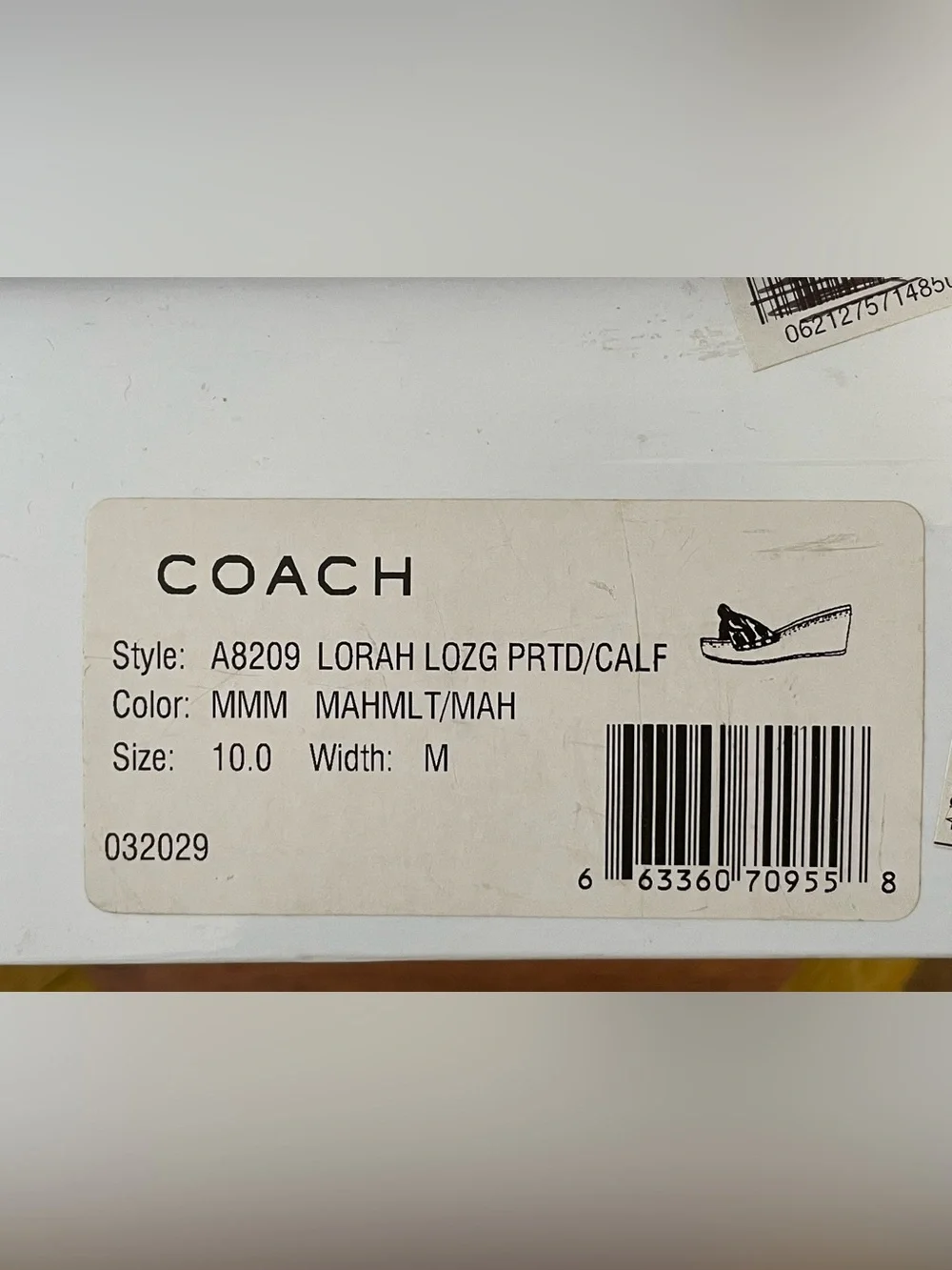 COACH Lorah Hang Tag Print Y2K Wedges Size 10